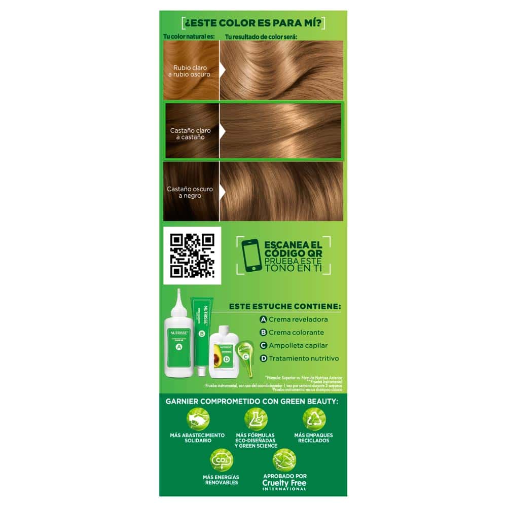 Tinte para Cabello Garnier Nutrisse Tono 70 Ultra Cobertura Rubio Profundo - Kit 1 UN