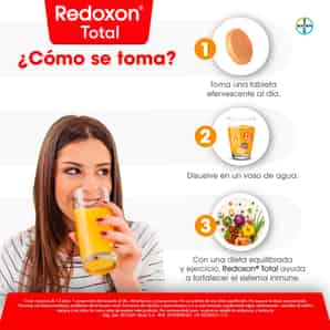 Redoxon Total - Sabor Naranja - 30 Comprimidos Efervescentes