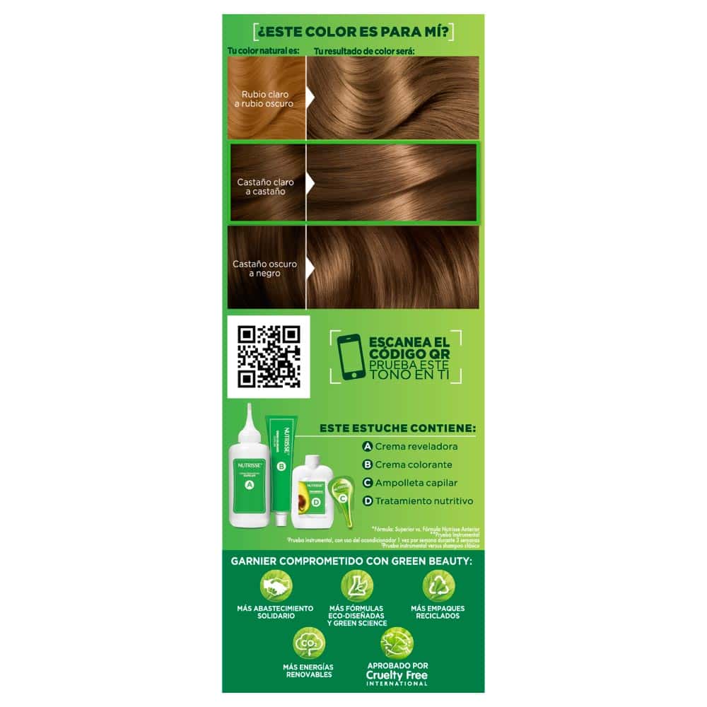 Tinte para Cabello Garnier Nutrisse Tono 60 Capuccino - Kit 1 UN