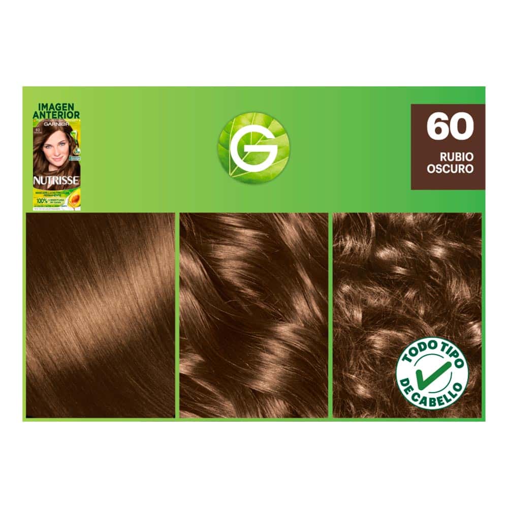 Tinte para Cabello Garnier Nutrisse Tono 60 Capuccino - Kit 1 UN