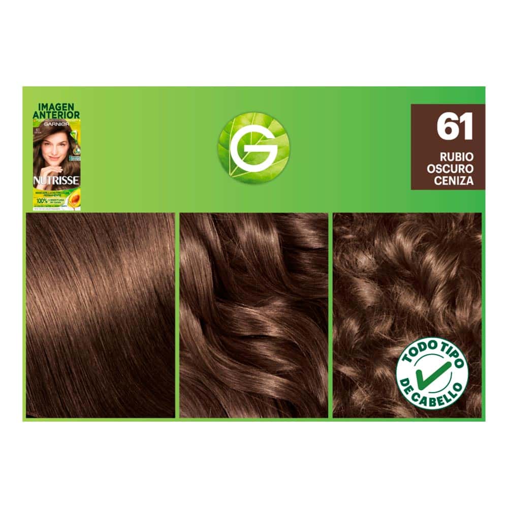 Tinte para Cabello Garnier Nutrisse Tono 61 Centeno - Kit 1 UN