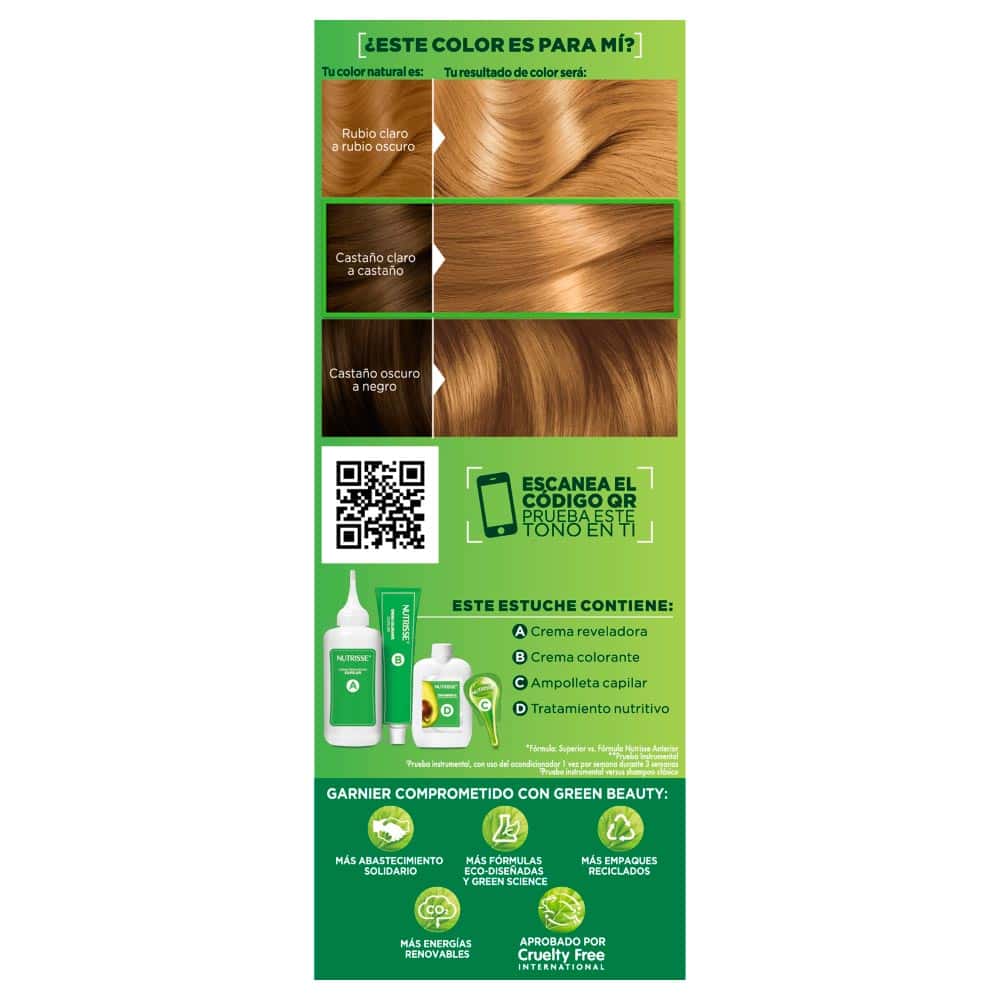 Tinte para Cabello Garnier Nutrisse Tono 73 Miel - Kit 1 UN